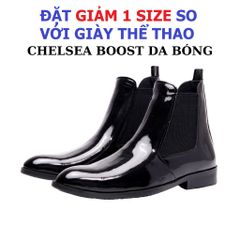 Giày Chelsea Boot Nam Cao Cổ Đen Bóng - Chất Lượng Cao, Đế Siêu Bền, Tăng Chiều Cao 3cm, Phong Cách Thời Trang Cho Nam