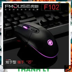 Chuột Chơi Game F102 RGB 3500DPI Ergonomic Đen Trắng - Phần Mềm Tùy Chỉnh, Thiết Kế Nhỏ Gọn, Hiệu Ứng Ánh Sáng 16 Triệu Màu