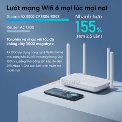 ⭐ ⭐ ⭐ Bộ phát Router Wifi XM AX3000 CR8808 - Hiệu Năng Cao, Giá Tốt Chuẩn WIFI 6 Hỗ trợ Mesh , Cộng nghệ OFDMA , 2 băng