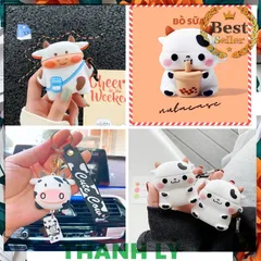 Ốp AirPods Silicon Móc Khóa Bò Sữa Chất Lượng Cao Cho AirPods 1 2 - Phụ Kiện Dễ Thương, Thiết Kế Nhỏ Gọn
