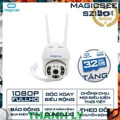 Camera Giám Sát Ngoài Trời Xoay 360 Độ Magicsee ZS120 - Chống Nước tiêu chuẩn IP68, Full HD 1080, Hồng Ngoại, Đàm Thoại 2 Chiều, Cảnh Báo Chuyển Động