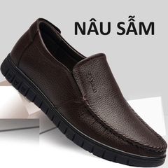 Giày Da Lười Nam Đế Cao Su - Thời Trang Đơn Giản, êm chân, Dễ Phối Đồ, Mẫu Mới Lịch Lãm