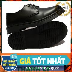 Giày da nam D.R màu đen - Giày thời trang đế cao su đúc, bền đẹp phù hợp đi học, đi chơi, đi làm.