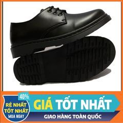 Giày da nam D.R màu đen - Giày thời trang đế cao su đúc, bền đẹp phù hợp đi học, đi chơi, đi làm.