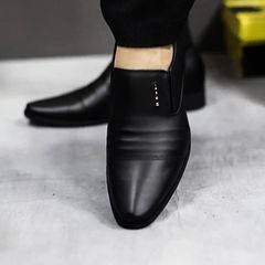 Giày tây nam đế cao 3cm kèm họa tiết tinh tế , giày da nam công sở mũi nhọn