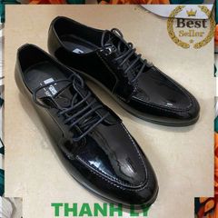 Giày Tây Nam Công Sở Tăng Chiều Cao Da Bóng Đế Cao Su Đúc - Phong Cách Trẻ Trung, Màu Đen, Size 37-44