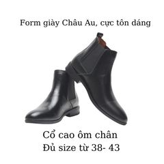 Giày boots nam Chelsea Classic - Đế khâu thời trang, phong cách thanh lịch, phù hợp với mọi outfit, chất liệu da cao cấp, tăng chiều cao 3cm