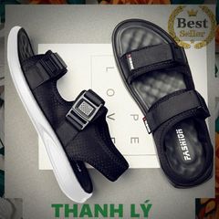Dép Sandal Nam Cao Cấp 2 Quai Dán - Đế Cao Su Chống Trơn Trượt, Dép Quai Hậu Có Thể Tháo Gót, Thích Hợp Đi Học, Đi Chơi, Đi Làm