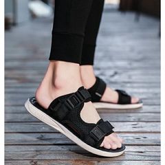 Dép Sandal Nam Cao Cấp 2 Quai Dán - Đế Cao Su Chống Trơn Trượt, Dép Quai Hậu Có Thể Tháo Gót, Thích Hợp Đi Học, Đi Chơi, Đi Làm