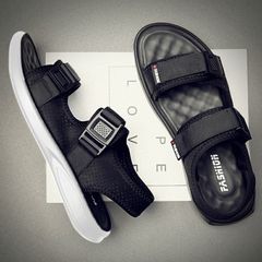 Dép Sandal Nam Cao Cấp 2 Quai Dán - Đế Cao Su Chống Trơn Trượt, Dép Quai Hậu Có Thể Tháo Gót, Thích Hợp Đi Học, Đi Chơi, Đi Làm