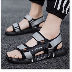 Sandal nam 2 quai ngang nối Fashion đi học đi chơi dễ phối đồ
