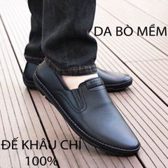 Giày Lười Nam Da Bò Cao Cấp - Phong Cách Trẻ Trung, Năng Động, Chất Liệu Đế Cao Su Êm - Hàng Xuất Khẩu Chính Hãng
