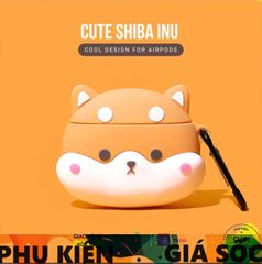 Vỏ Bọc Silicon AirPods 1 2 PRO Chó Shiba Inu - Bao Tại Nghe Chịu Lực, Thiết Kế Độc Đáo, Phụ Kiện Thời Trang