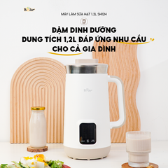 Máy làm sữa hạt Bear 1.2L SB-SH12H - Thông minh, tự động nấu sữa, cháo, sinh tố - Dung tích 1.2L cho gia đình 4-7 người