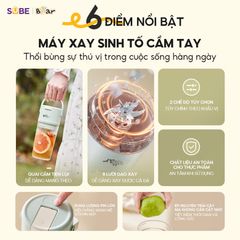 Máy Xay Sinh Tố Cầm Tay Bear SB-MX04X - Nhỏ Gọn, Tiện Lợi, Lưỡi Dao Thép Không Gỉ, Xay Đá và Trái Cây Nguyên Quả