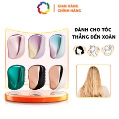 Lược Tangle Teezer Compact Styler - Lược tạo kiểu du lịch cho tóc thẳng và xoăn, gỡ rối hiệu quả, thiết kế tiện lợi