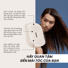Lược Tangle Teezer Compact Styler - Lược tạo kiểu du lịch cho tóc thẳng và xoăn, gỡ rối hiệu quả, thiết kế tiện lợi