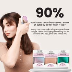 Lược Tangle Teezer Compact Styler - Lược tạo kiểu du lịch cho tóc thẳng và xoăn, gỡ rối hiệu quả, thiết kế tiện lợi