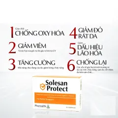 Viên Uống Chống Nắng Solesan Protect Pharmalife - Bảo Vệ Da, Ngăn Ngừa Lão Hóa, Dưỡng Ẩm, Vitamin C, E, A - Hộp 30 Viên