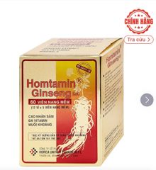 Viên Nhân Sâm Homtamin Korea United - Vitamin và Muối Khoáng Bổ Sung Năng Lượng, Hỗ Trợ Trị Mệt Mỏi (12 Vỉ x 5 Viên)