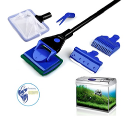 Bộ Dụng Cụ Vệ Sinh Hồ Cá 5 trong 1 - Phụ Kiện Giúp Duy Trì Bể Cá Dễ Dàng, Không Làm Ướt Tay