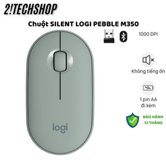 Chuột không Dây Bluetooth Logitech M350 (OEM) - Thiết kế nhỏ gọn, Click Silent, Chuột văn phòng XANH LÁ, Bảo hành 12 tháng
