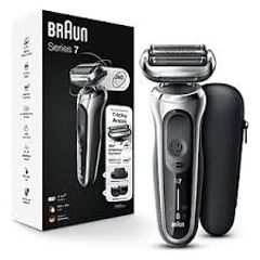 Máy Cạo Râu Điện Braun Series 7 7025S - Cạo Mạnh Mẽ Được Cải Tiến, Khả Năng Chống Thấm Nước, Phụ Kiện Tỉa Râu, Thời Gian Sạc Nhanh 5 Phút