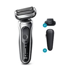 Máy Cạo Râu Điện Braun Series 7 7025S - Cạo Mạnh Mẽ Được Cải Tiến, Khả Năng Chống Thấm Nước, Phụ Kiện Tỉa Râu, Thời Gian Sạc Nhanh 5 Phút