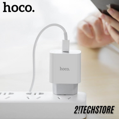 Bộ Sạc Nhanh 20W Hoco Cốc Sạc PD3.0 QC3.0 Cho iPhone 8/11/12/13/14 ProMax - An Toàn Chống Quá Tải Nhiệt, Tiện Dụng Sử Dụng Hằng Ngày