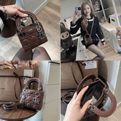 Túi chữ Đ mini size 14cm da trơn mềm fullbox hàng QC cao cấp