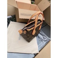 Túi xách Iv Neverfull size 18 bản 2 lớp box kèm khăn và dây đeo chéo hàng QC cao cấp