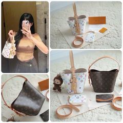Túi dáng giỏ Baby size 17x19cm kèm dây đeo chéo fullbox hàng QC cao cấp