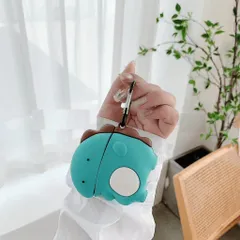 Vỏ Bọc Silicon Khủng Long Mắt Hí Lưng Nâu - Phụ Kiện Bảo Vệ AirPods 1 2 - Hộp Sạc Tai Nghe Chất Liệu Cao Cấp