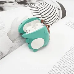 Vỏ Bọc Silicon Khủng Long Mắt Hí Lưng Nâu - Phụ Kiện Bảo Vệ AirPods 1 2 - Hộp Sạc Tai Nghe Chất Liệu Cao Cấp