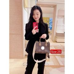 Túi ONTHEGO size 25-36-41cm hoa nâu hàng QC cao cấp