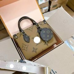 Túi ONTHEGO size 25-36-41cm hoa nâu hàng QC cao cấp