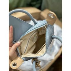 Túi Chi-o demin có quai cầm size 19 kèm dây đeo chéo hàng QC cao cấp