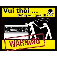Decal Cảnh Báo Vui Nhộn Dán Hồ Cá Cảnh - Chất Liệu Nhựa, Tăng Tính An Toàn và Giải Trí Cho Hồ Cá