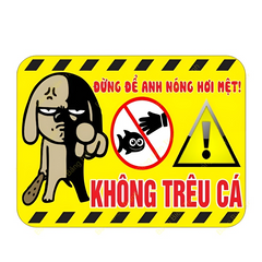 Decal Cảnh Báo Vui Nhộn Dán Hồ Cá Cảnh - Chất Liệu Nhựa, Tăng Tính An Toàn và Giải Trí Cho Hồ Cá