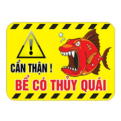 Decal Cảnh Báo Vui Nhộn Dán Hồ Cá Cảnh - Chất Liệu Nhựa, Tăng Tính An Toàn và Giải Trí Cho Hồ Cá
