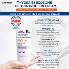 Kem Chống Nắng Phục Hồi Dưỡng Trắng Kiềm Dầu Prettyskin Hydra B5 - Bảo Vệ Da Khỏi Tia UV & Cải Thiện Sắc Tố Da