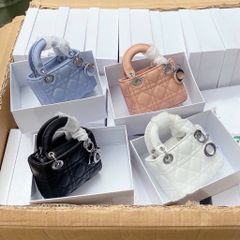 Túi chữ Đ mini size 14cm da trơn mềm fullbox hàng QC cao cấp