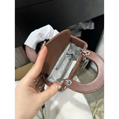 Túi chữ Đ mini size 14cm da trơn mềm fullbox hàng QC cao cấp