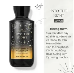 Kem Dưỡng Thể Bath & Body Works Into The Night (Đen) 236ml - Hương Nữ Tính Quyến Rũ, Cung Cấp Độ Ẩm, Dưỡng Da Mềm Mại