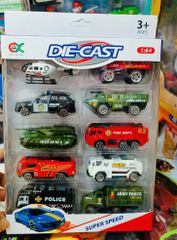 Bộ 10 Xe Ô Tô Mini Sắt Die-Cast Super Speed 1:64 - Đồ Chơi Sáng Tạo Cho Trẻ Em, Mẫu Ngẫu Nhiên