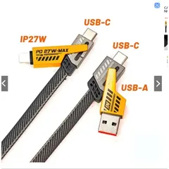 Cáp Sạc Nhanh 4 in 1 Vàng Đen 65W Đa Năng Cổng C-L, C-C, USB-C, USB-L - Tiện Lợi Cho Điện Thoại Và Thiết Bị Điện Tử