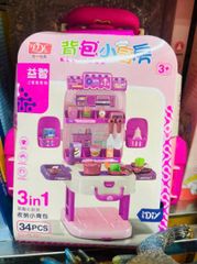 Bộ Đồ Chơi Nấu Ăn 3in1 Vali Tủ Bếp 34 Chi Tiết 2255-11 Cho Bé Từ 3 Tuổi - Phát Triển Kỹ Năng Nội Trợ Sáng Tạo