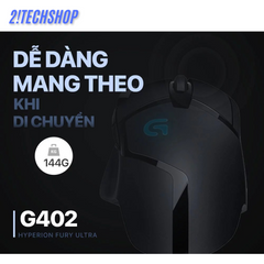 Chuột Gaming Logitech G402 Hyperion Fury - Cảm Biến Delta Zero 4000 DPI, LED RGB, Tốc Độ Quét 1ms, Dành Cho Game Thủ Chuyên Nghiệp