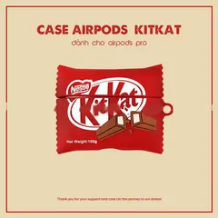 Vỏ Bọc Airpods 1 2 Silicon Bánh Socola Kitkat - Phụ Kiện Tai Nghe AirPods 1 2 Chính Hãng, Chất Lượng Cao