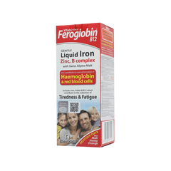 Siro FEROGLOBIN B12 Liquid 200ml - Hỗ Trợ Tăng Khả Năng Tạo Máu, Bổ Sung Sắt và Vitamin, Thực Phẩm Bảo Vệ Sức Khỏe từ Vitabiotics